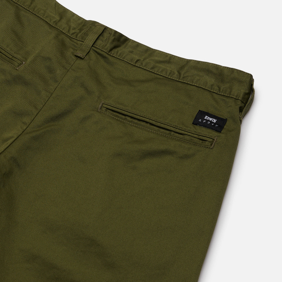 Мужские брюки Edwin ED-55 Chino Compact Twill 9 Oz Military Green Plain Rinsed