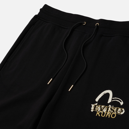 Мужские брюки Evisu Evisukuro Embroidered Calligraphy Black