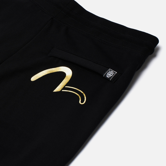 Мужские брюки Evisu Evisukuro Iridescent Kamon Badge Black