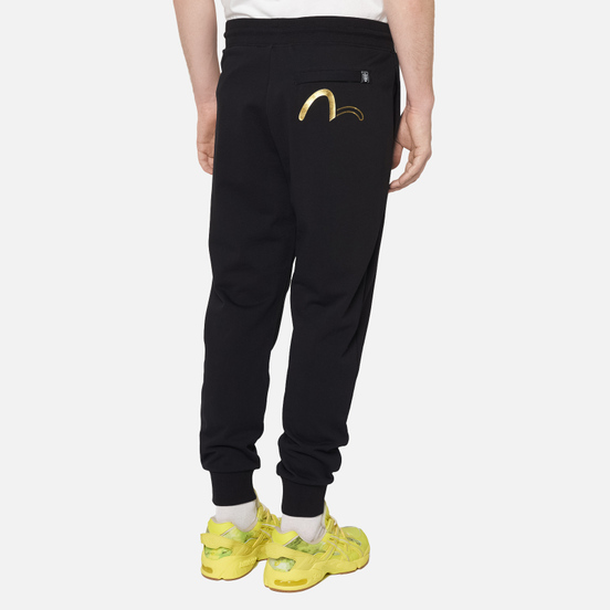Мужские брюки Evisu Evisukuro Iridescent Kamon Badge Black