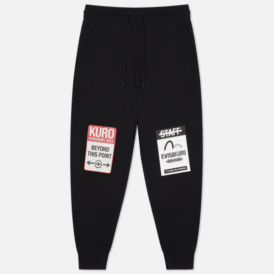 Мужские брюки Evisu Evisukuro Warning Labels Black