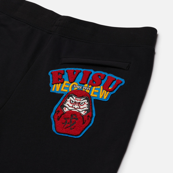Мужские брюки Evisu Heritage Daruma Towel Embroidered Black