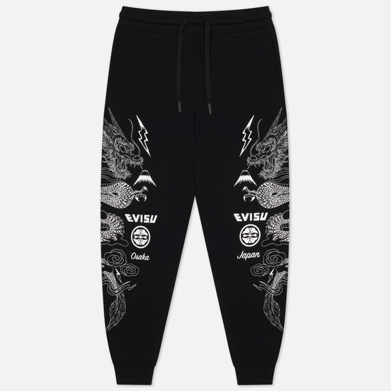 Мужские брюки Evisu Heritage Foil Printed Dragon Black