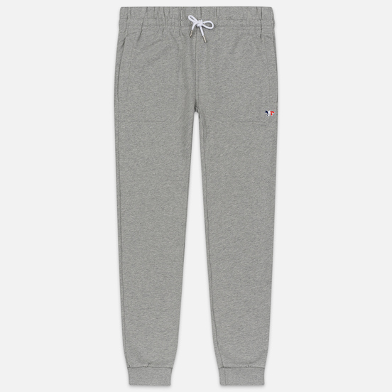 Мужские брюки Maison Kitsune Classic Jog Tricolor Fox Patch Grey Melange