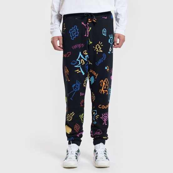 Мужские брюки Marcelo Burlon All Over Sketches Multicolor/White
