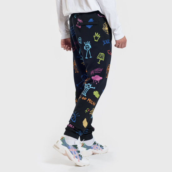 Мужские брюки Marcelo Burlon All Over Sketches Multicolor/White