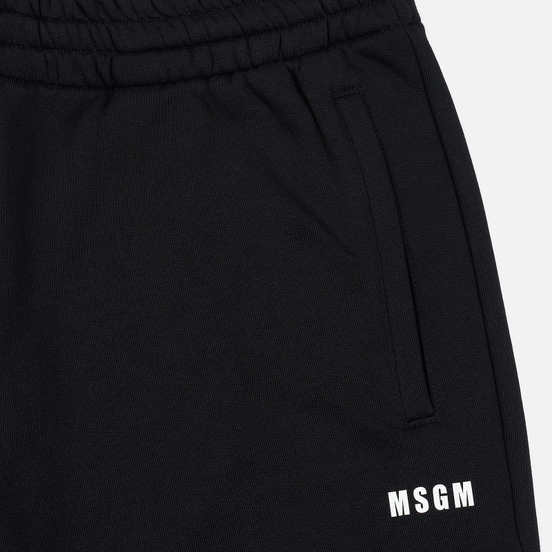 Мужские брюки MSGM Red And White Logo Print Black