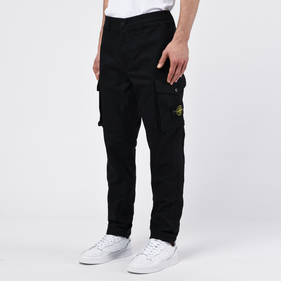 Мужские брюки Stone Island Cargo Straight Leg Cotton Blend Black
