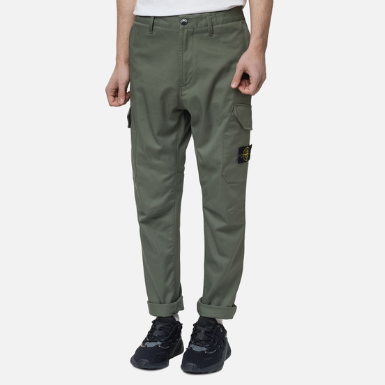 Мужские брюки Stone Island Cargo Stretch Broken Twill Olive Green
