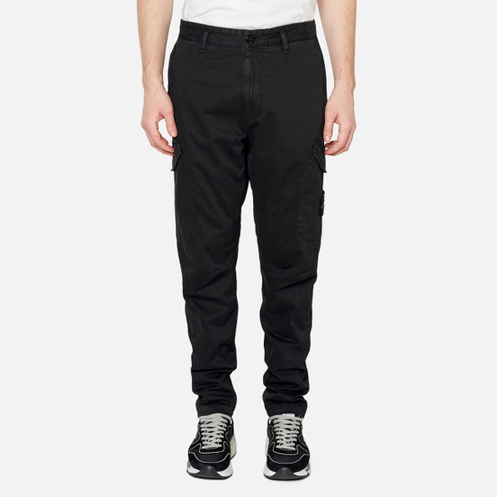 Мужские брюки Stone Island Cargo Stretch Cotton Broken Twill Black