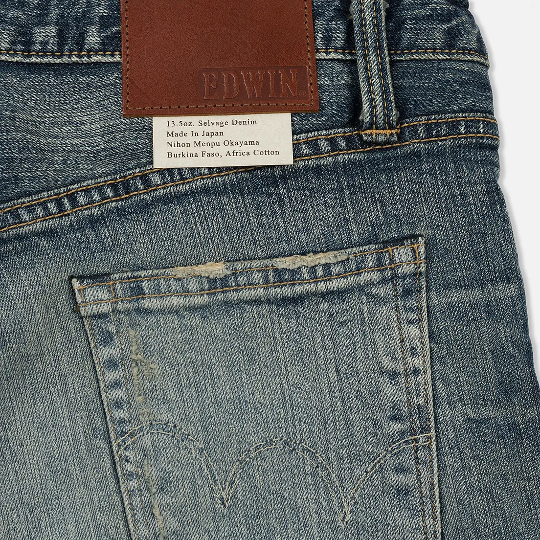 Edwin Мужские джинсы ED-80 Slim Tapered Nihon Menpu Japan Selvage Stretch