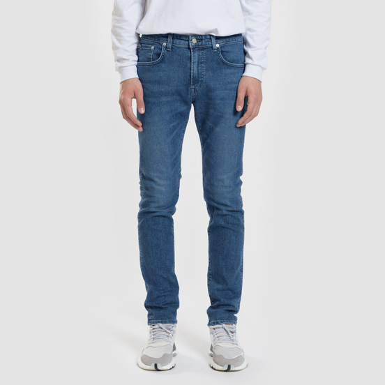 Мужские джинсы Edwin Modern Regular Tapered Kaihara Blue Stretch Fabric 13 Oz Mid Dark Used