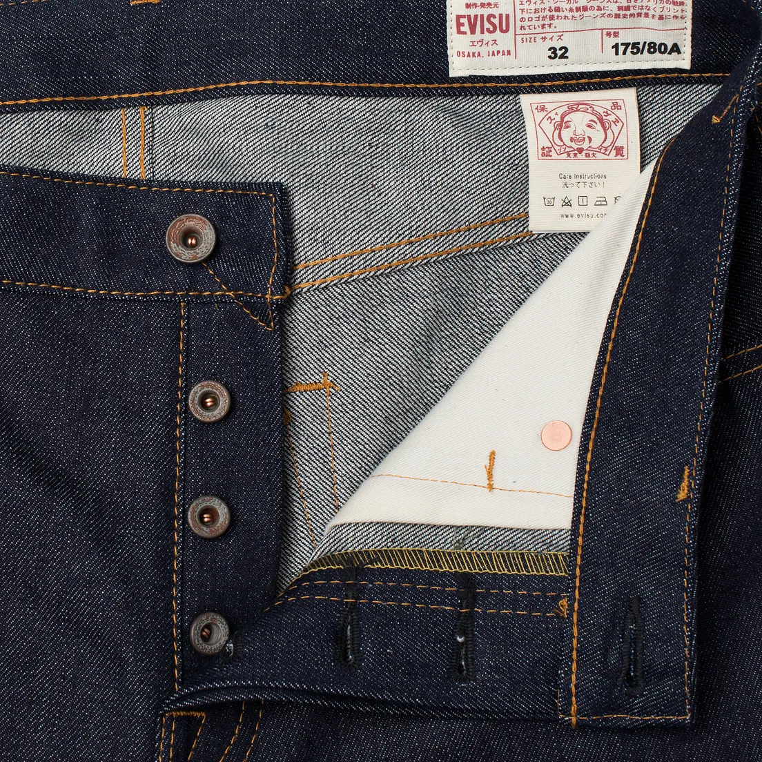 Evisu Мужские джинсы 2010 Slim Fit Seagull Selvedge Raw Denim