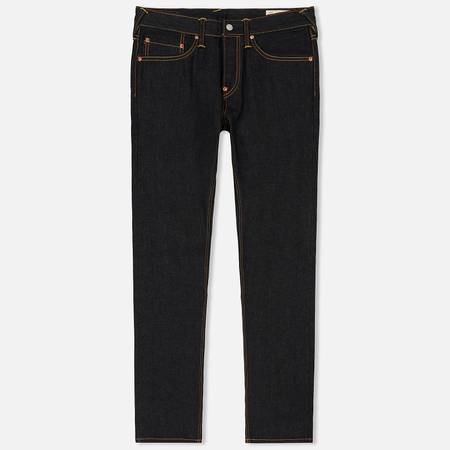 Мужские джинсы Evisu Carrot Fit Evisu Deity Of Denim Back Printed Raw Selvedge Indigo
