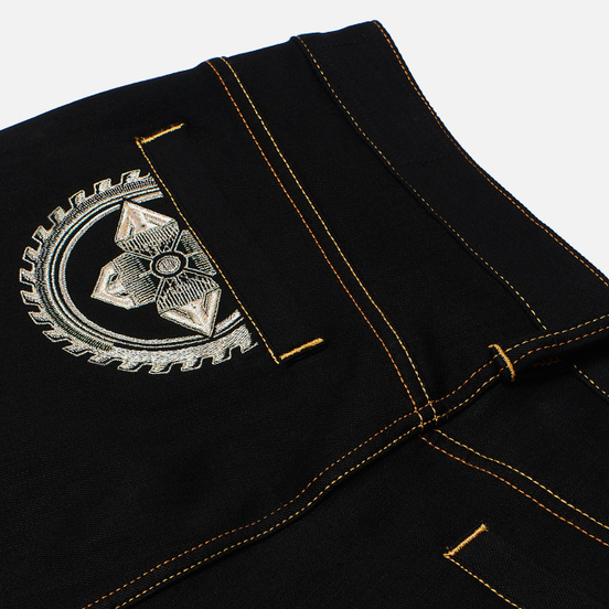 Мужские джинсы Evisu Evisukuro Embroidered Seagull & Kamon 3D 12.5 Oz Black