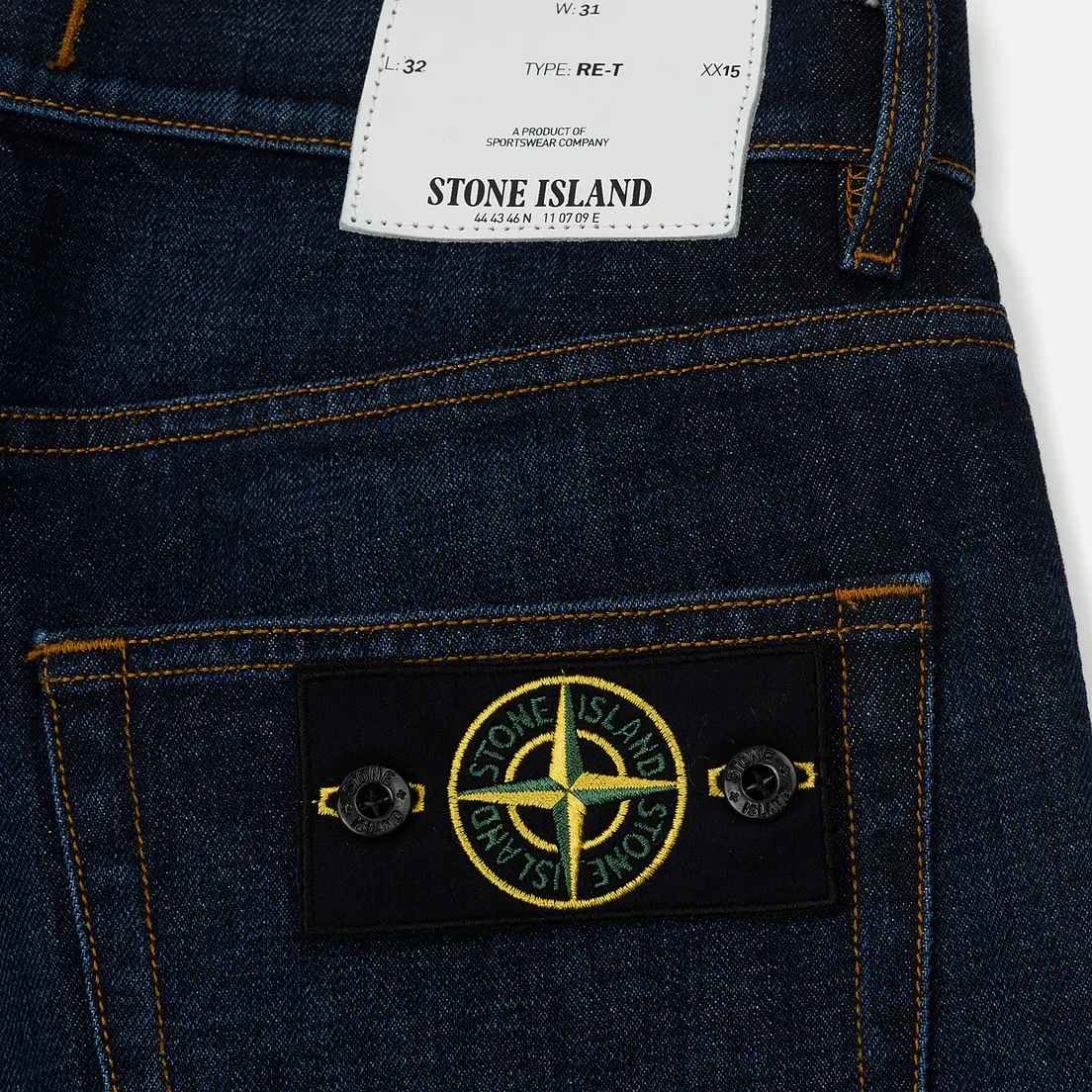 Stone Island Мужские джинсы Five Pockets Stretch Blue Denim 11 Oz Stone Washed