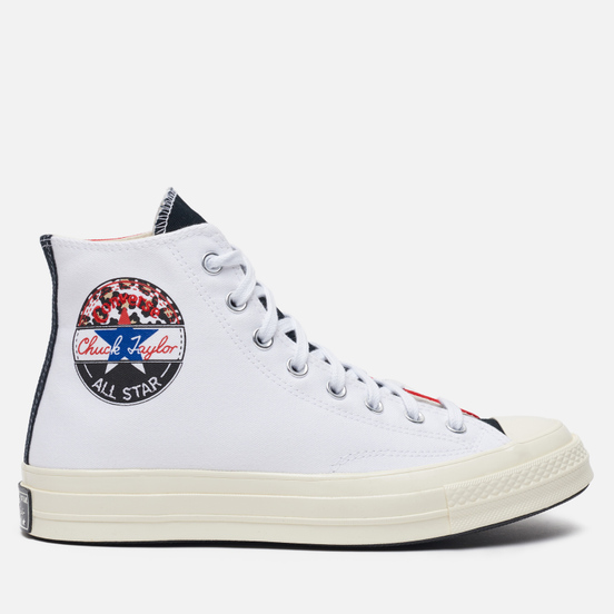 Мужские кеды Converse Chuck 70 High Logo Play White/University Red/Rush Blue