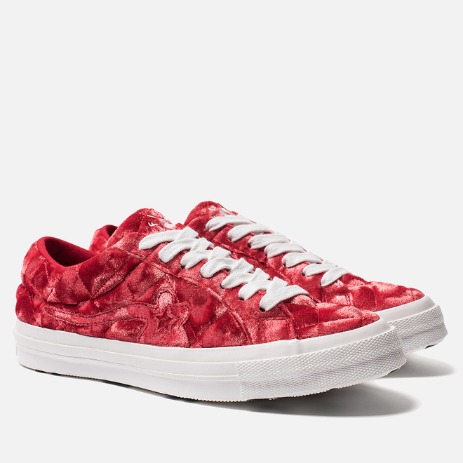 Мужские кеды Converse x Tyler The Creator Golf le Fleur One Star Velvet Low Top Barbados Cherry