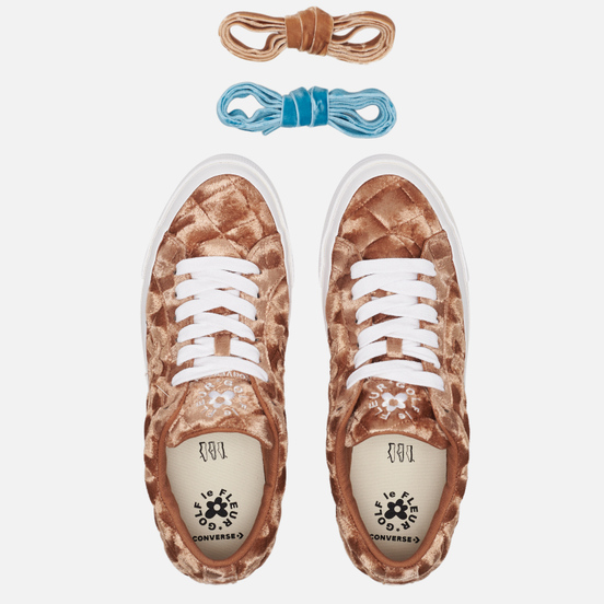 Мужские кеды Converse x Tyler The Creator Golf le Fleur One Star Velvet Low Top Brown Sugar