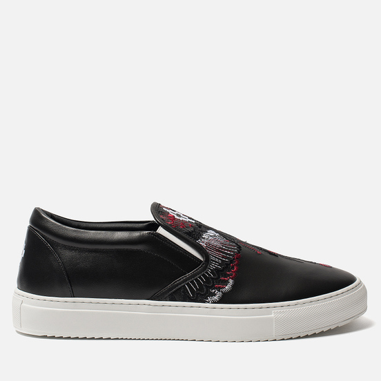 Мужские кеды Marcelo Burlon Flower Wings Slip-On Black/Multicolor