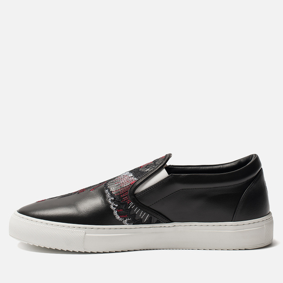 Мужские кеды Marcelo Burlon Flower Wings Slip-On Black/Multicolor
