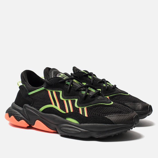 Кроссовки adidas Originals Ozweego Core Black/Solar Green/Hi-Res Coral
