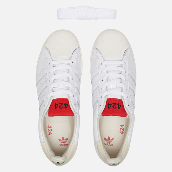 Мужские кроссовки adidas Originals x 424 Shelltoe Core White/Core White/Scarlet