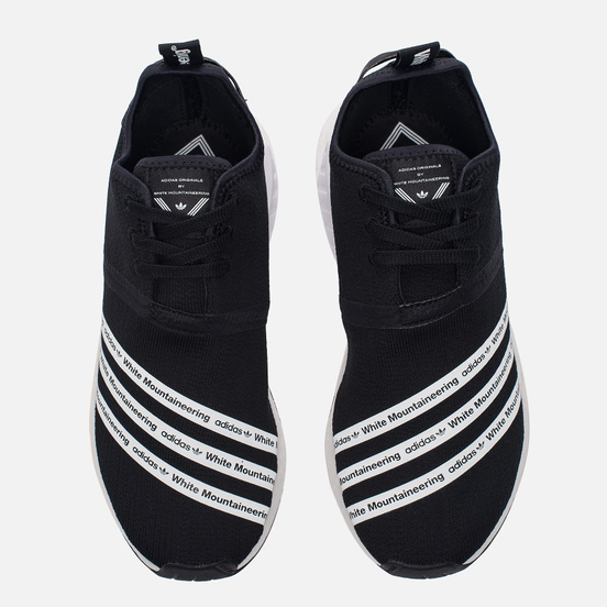 Мужские кроссовки adidas Originals x White Mountaineering NMD R2 Primeknit Core Black/White