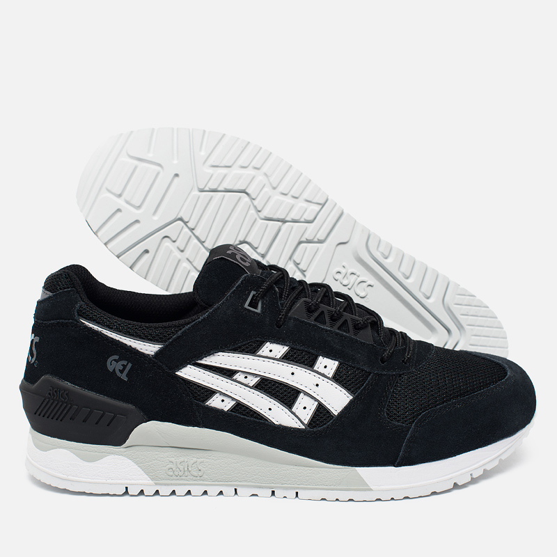 asics gel respector black white