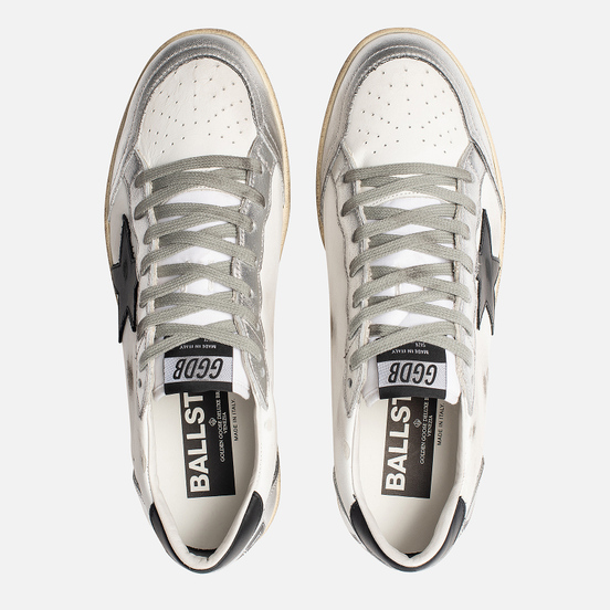 Мужские кроссовки Golden Goose Ball Star White Silver/Black Star