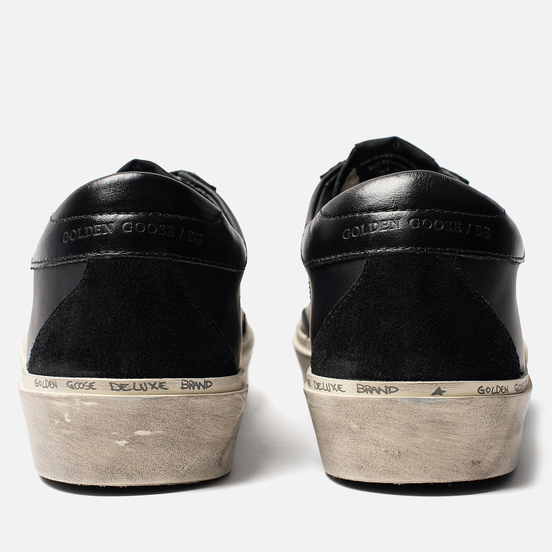 Мужские кроссовки Golden Goose Hi Star Black Leather Lettering
