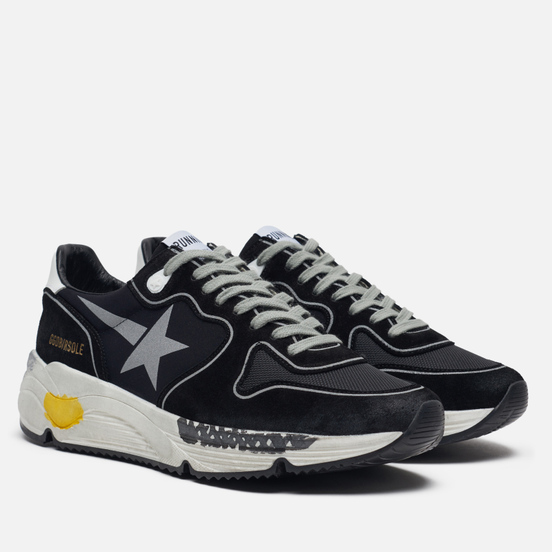 Мужские кроссовки Golden Goose Running Sole Black Lycra/Silver Star