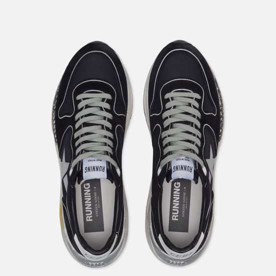Мужские кроссовки Golden Goose Running Sole Black Lycra/Silver Star