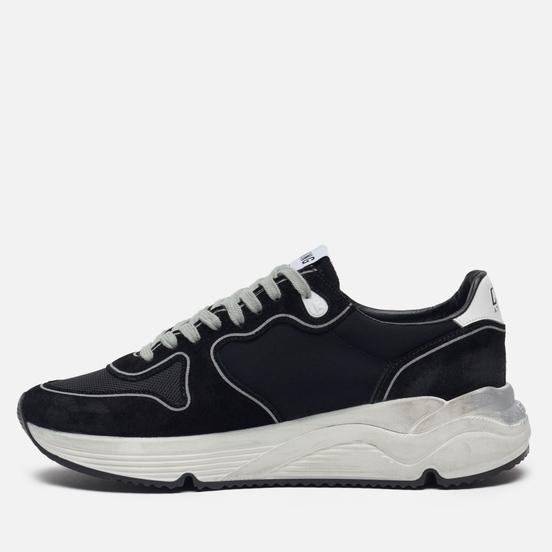 Мужские кроссовки Golden Goose Running Sole Black Lycra/Silver Star
