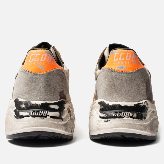 Мужские кроссовки Golden Goose Running Sole Coffee Marked Nabuk/Mirror Star