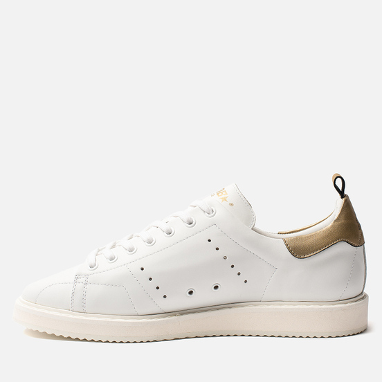 Мужские кроссовки Golden Goose Starter White Leather/Gold Laminated