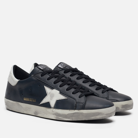 Мужские кроссовки Golden Goose Superstar Black/White Star