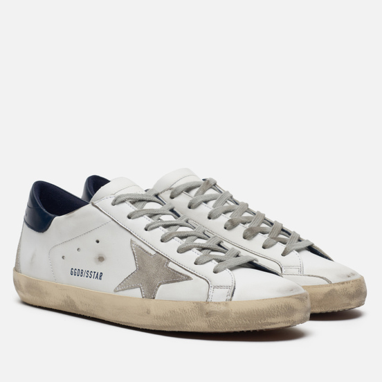 Мужские кроссовки Golden Goose Superstar White/Blue Cream