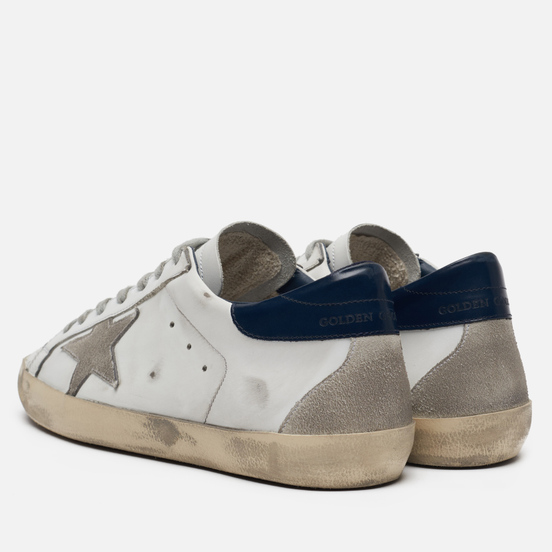 Мужские кроссовки Golden Goose Superstar White/Blue Cream