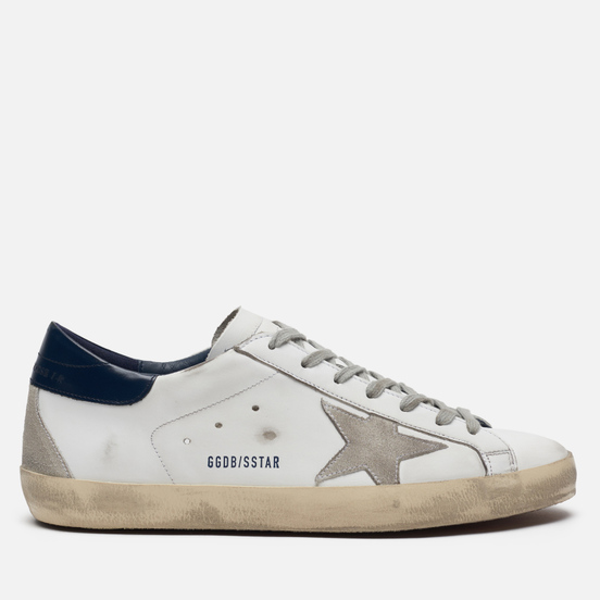 Мужские кроссовки Golden Goose Superstar White/Blue Cream