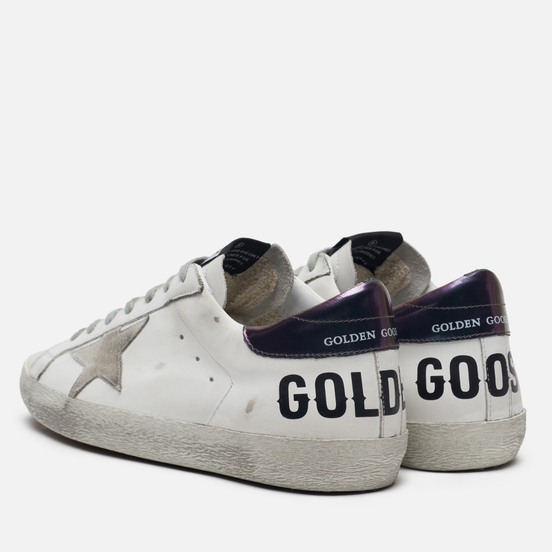 Мужские кроссовки Golden Goose Superstar White Leather/Golden Goose Printed