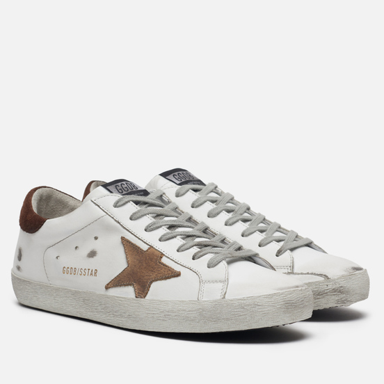 Мужские кроссовки Golden Goose Superstar White Leather/Incense Nabuck Star