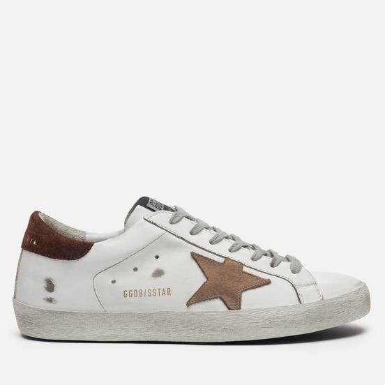 Мужские кроссовки Golden Goose Superstar White Leather/Incense Nabuck Star