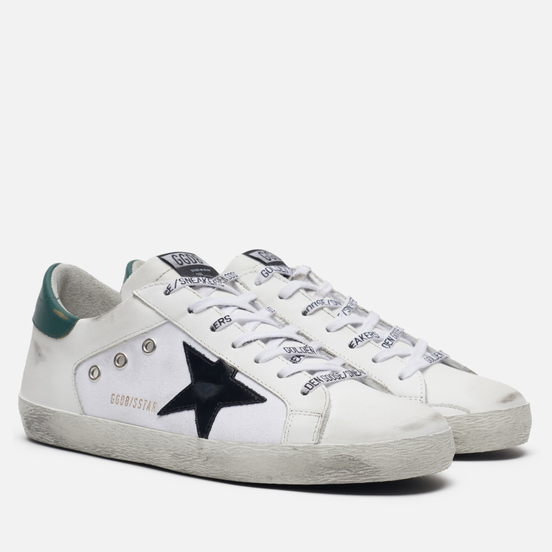 Мужские кроссовки Golden Goose Superstar White Leather/White Canvas/Black Star