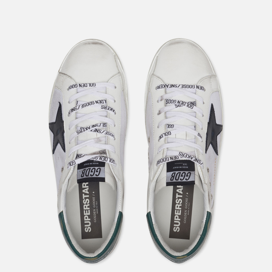 Мужские кроссовки Golden Goose Superstar White Leather/White Canvas/Black Star