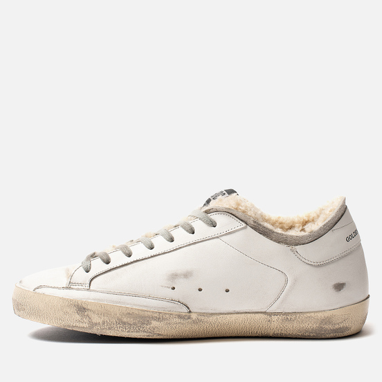 Мужские кроссовки Golden Goose Superstar White Shearling Sock
