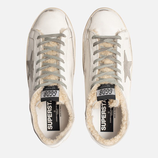 Мужские кроссовки Golden Goose Superstar White Shearling Sock
