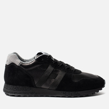 Мужские кроссовки Hogan H383 Track & Field Suede Black/Grey фото- 3