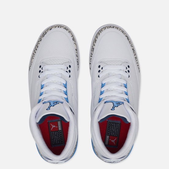 Мужские кроссовки Jordan Air Jordan 3 Retro UNC White/Valor Blue/Tech Grey
