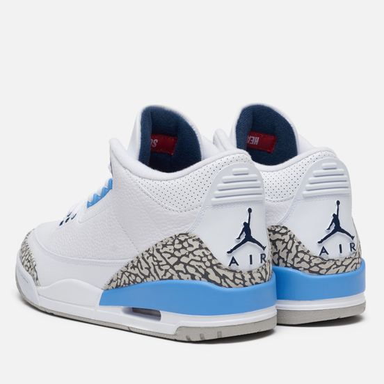 Мужские кроссовки Jordan Air Jordan 3 Retro UNC White/Valor Blue/Tech Grey